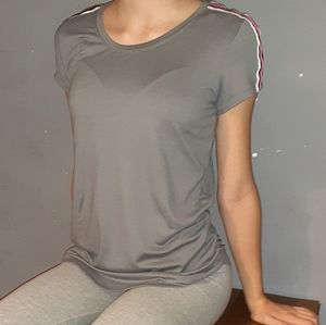 Grey Super Smooth With Strips Tee